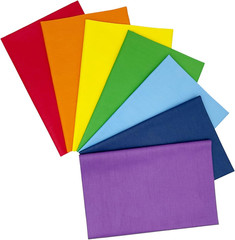 7Pcs 18 X 21 Inch Cotton Fabric Bundles Fat Quarters, Rainbow Solid Colors Patch