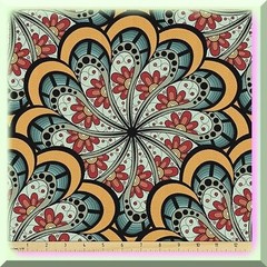 Marigold Seafoam Paisley Waterproof Fabric 36×58 inches