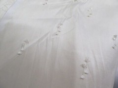 White Thai Silk Dupioni With Thread-Tuft Embellishment! Unique!