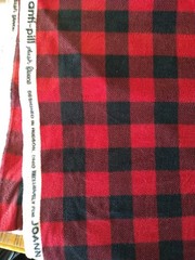 Buffalo Plaid Red Black Checks Squares Anti-Pill Fleece Fabric 1 Yd 20″ x 60″
