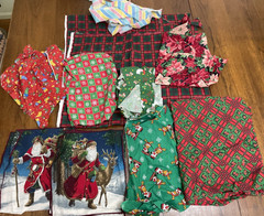 Scrap Fabric Lot Cotton Solids Prints Mixed Themes Quilt Crafts Over 3.5 lbs