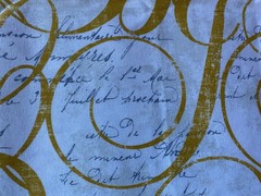 RICHLOOM FABRIC 2015~Large Fancy Cursive Letters~SWIRLS~Small Written~UPHOLSTERY