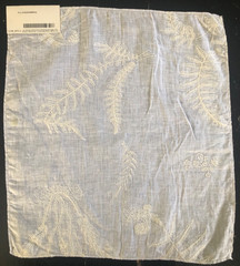 GP & J BAKER Ferns Sheer in White 16 1/4 x 17 3/4″ Linen Fabric Sample