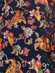Italian designer Chiffon Velvet Burnout Blue Base coral pink Green mustard