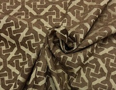 CLARENCE HOUSE MESSINA BROWN GEOMETRIC GATE KEY MULTIUSE FABRIC BY THE YARD 51″W