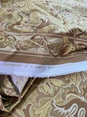 Brunschwig Fils Fabric 10 Yds Jacobean Ornate Baroque Floral Gold Accents 1996