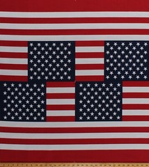35.5″ X 68″ Packcloth Panel American Flag Stars Stripes Patriotic Fabric D245.21
