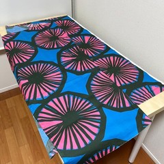 Marimekko Appelsiini Clothing Fabric Orange Pattern 108x149cm Wrinkled Used