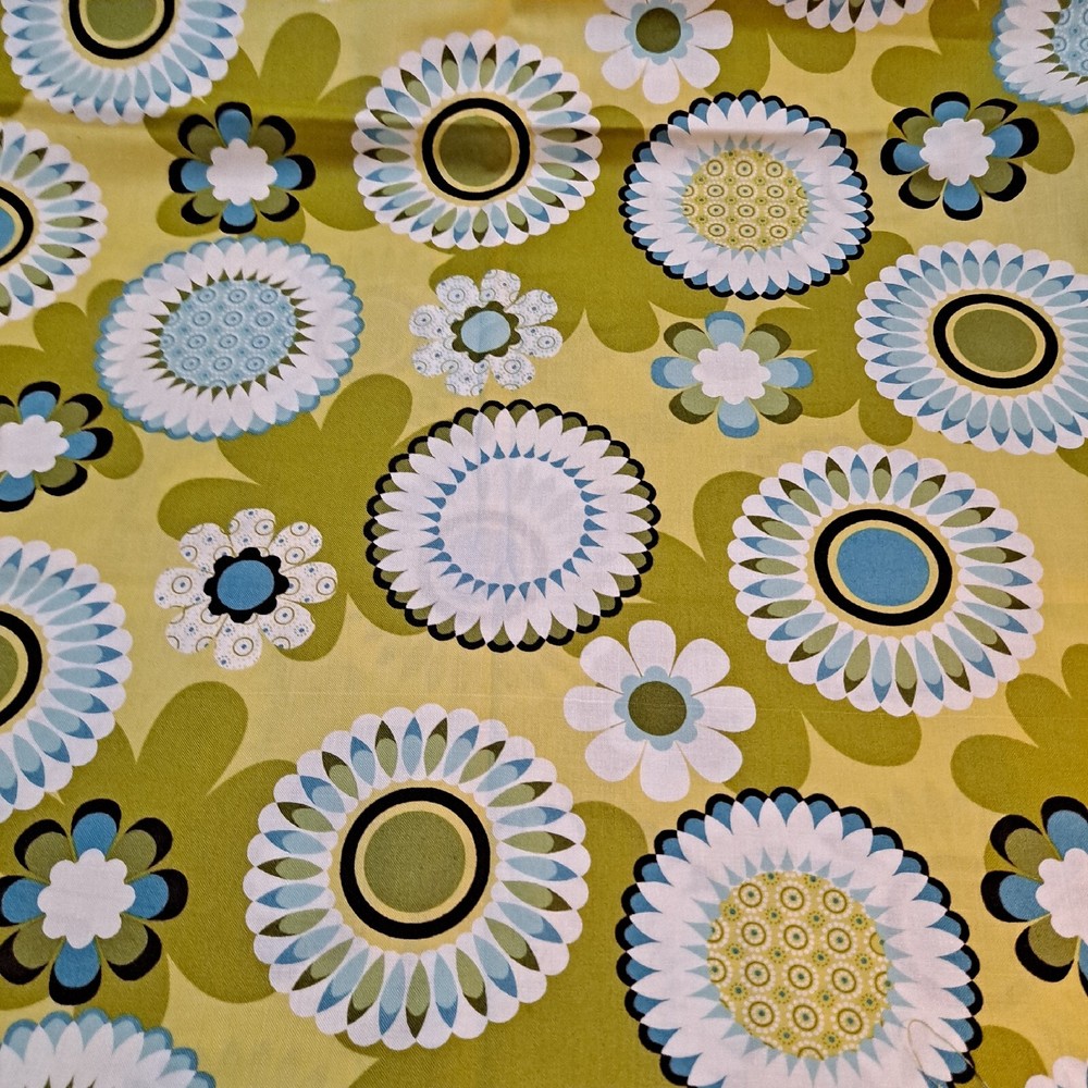 Al Fresco Michele D’amore Marcus Cotton Fabric 1 Yard Green Blue Floral Quiltin