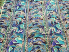 LAUREL BURCH Fabric MYTHICAL HORSES For CLOTHWORKS NEW Cotton BTHY Rare