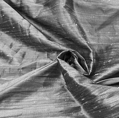 Silver Black Iridescent 100% Silk Dupioni Fabric 54” wide Sold By The Yard