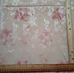 3.25 yd x 58″wPolyester Crinkle Fabric PeachyTan Pink Floral Shiny Emboss Design