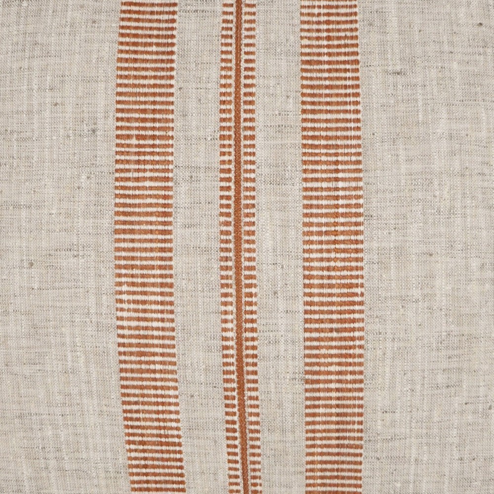Double Issue Terracotta Rusty Orange Woven Stripe Swavelle Mill Creek Fabric