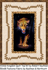 Animal Kingdom Animal Leopard Panel cotton quilt fabric Kaufman 24×44 19869-286