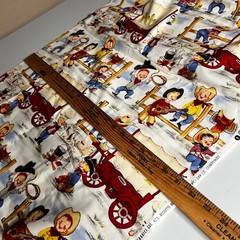 Michael Miller Lil Cowpokes Vintage Style Western Cowboy Cotton Fabric 71×45