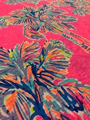 Lilly Pulitzer Fabric Flamingo Pink Nice Stems Cotton – 36″x 60” – 2 Pieces