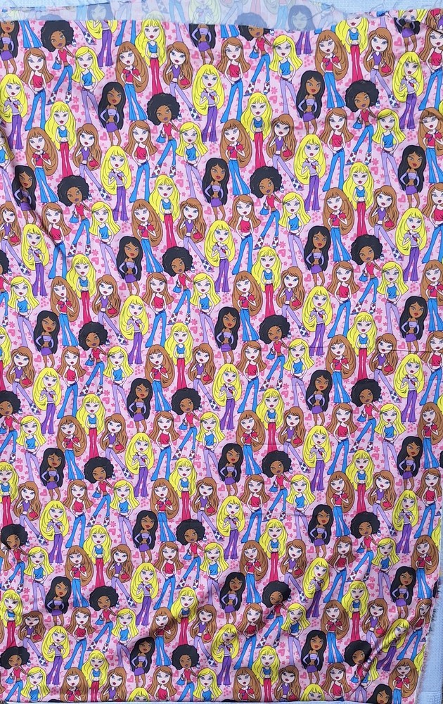 Large Bratz Single Piece Crafting Fabic 60″x86″ Repeating Pattern