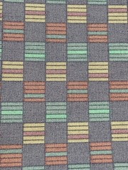 12 yds x 55″ Lee Jofa Akwete Canvas Cotton Fabric Geometric Gray/ Blue Print