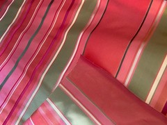 100% Silk Taffeta with Satin Ribbon Stripes- 8 Yards