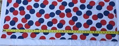 Vintage Retro Mid Century Modern Fabric Red Blue Polka Dot 45” Wide Atomic