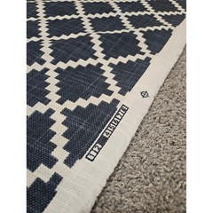 HC Monogram Lulu DK Gaston Navy Blue White Diamond Tile Fabric Price Per Yard