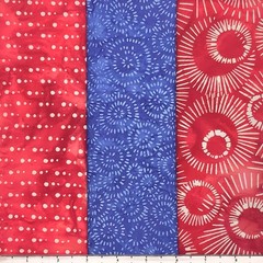 9 Fat Quarters Patriotic #2 Batik Lunn Fabric FQ Pack 100% Cotton Handmade Blue