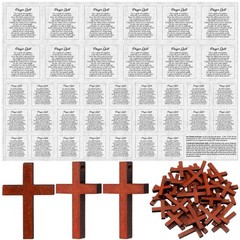 Pocket Prayer Quilt Panel Squares w/ Small Wooden Crosses Mini Scripture Pocket