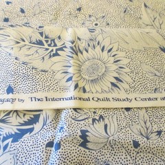 Cotton Int’l Quilt Study Center Nebraska Tan Red Blue Floral 23″ x 44″
