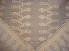 13-7/8 Mulberry FD590 Tunic Stripe Metallic Embroidered Scroll Upholstery Fabric