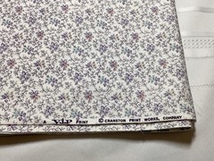 Vintage Cranston Print Works Cotton Petite Purple Floral on Cream ~ 1 yard x 43”