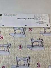 Robert Kaufman Singer Sewing Machine Fabric Sample – Rare Vintage Block Panel
