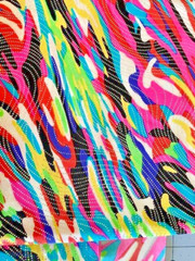 Spandex Fabric 4-Way Stretch Bright Multicolored Swirl Pattern – 1 yd