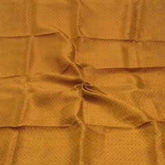 Vintage Mustard 100% Pure Silk Handloom Sari Remnant 4YD Craft Fabric Silk Scrap