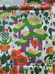 FABRIC / yardage polyester, synthetic, cotton? 2 pieces colorful