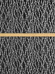 DTY Knit Fabric Jersey Silver Strings Abstract Vines Black By the Yard