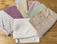 Vintage Lot Fabric Scrap Quilting 1990s Cottage Country Cotton