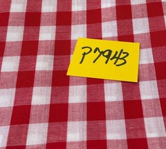 Red & White Gingham Cotton Fabric 1/2 yard x 44″ Crafts Sewing Projects