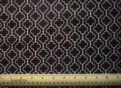 1/4 yard cotton fabric Robert Kaufman Dark Brown Quatrefoil Moroccan look