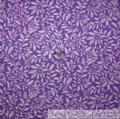 BonEful Fabric FQ Cotton Quilt Purple Tone Small Leaf Little Swirl Flower Mask S