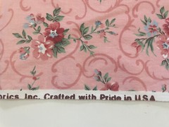 Vintage Joan Kessler Concord Floral Fabric 1.8 Yds Scroll Cotton Pink Mauve 90s