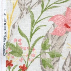 Covington GUINEVERE Bird Floral Pastel Pink MIST Linen Drapery Pillow Fabric BTY