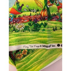 MMFab Fairy Tale Frogs Border Print Fabric 1 Yard Novelty Frog Princess Prince