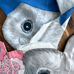 2 Vintage Cut & Sew Fabric Panel Spring Mills Bunny Rabbits Pillow Not Stuffed