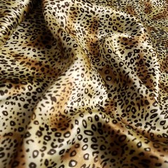 Small Brown Cheetah Pring Charmeuse Satin Fabric 58″ By The Yard Animal Print
