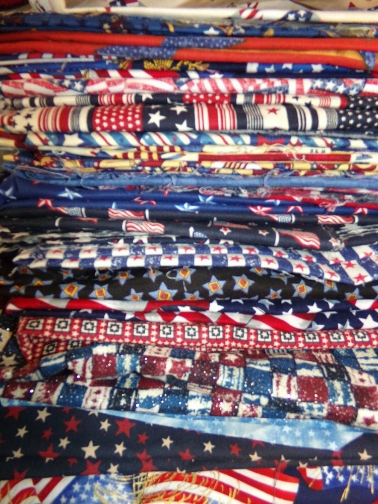 USA Americana PATRIOTIC Cotton quilt FABRIC U-Pick star stripes 1/2 YD BTHY