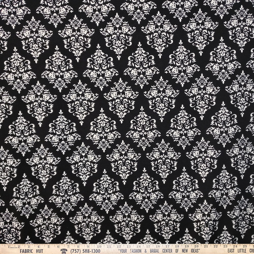 Liverpool Knit Large Damask Black/White 58″ Fabric by the Yard