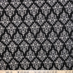 Liverpool Knit Large Damask Black/White 58″ Fabric by the Yard