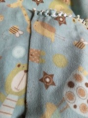 Handmade Big Animals Tied Fleece Blanket 60 L X 36 W Multicolor
