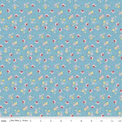 Simple Pleasures Calico Sweet Rose Aqua- C16653-AQUA – Riley Blake Designs – Flo
