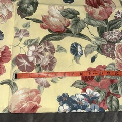 Richloom Floral Screen Print Fabric 108 X 55 Inches 3 Yard Yellow Upholstery VTG